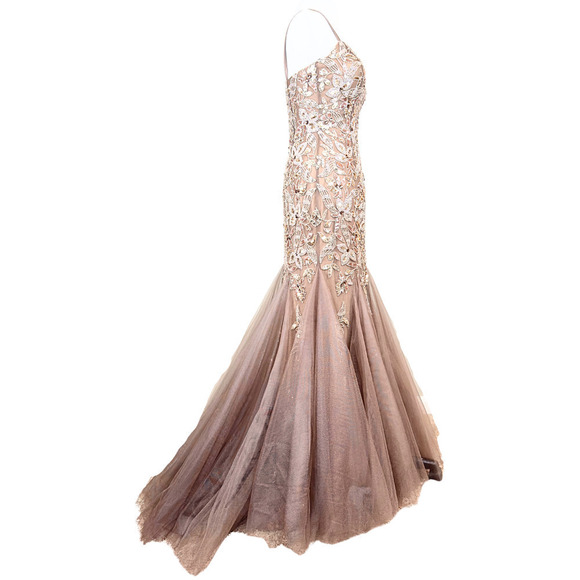 Jovani Dress Sequin Beaded Crystal Sweatheart Neckline Mermaid‎ Evening Gown - Picture 5 of 9